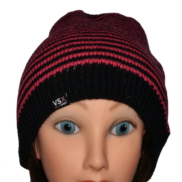 VSX SEXY SPORT VICTORIA SECRET ONE SIZE STRIPED BOHO KNIT BEANIE HAT - Picture 3 of 6
